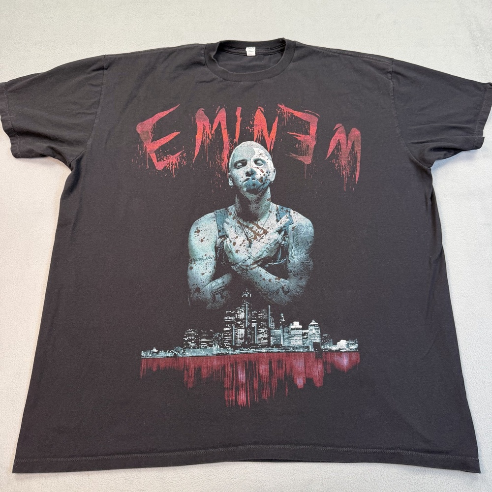 Eminem Shirt Mens 2XL Black Alstyle Bloody Horror Y2K Detroit Rap Hip Hop Tee